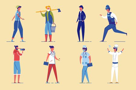 Diverse Profession, Gender and Age Characters Set.のイラスト素材
