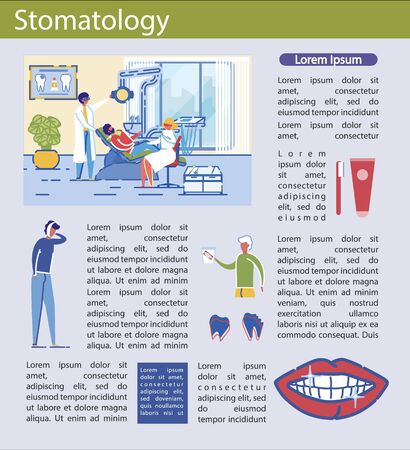 Vector Illustration Dentistry Inscription, Cartoonのイラスト素材
