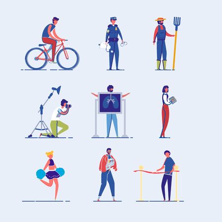 Diverse Employment Men and Women Characters Set.のイラスト素材