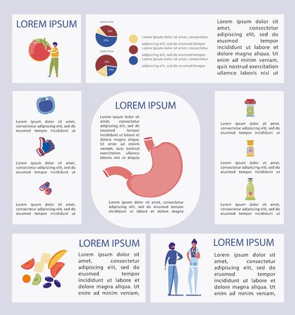 Stomach Treatment with Proper Nutrition and Pills.のイラスト素材