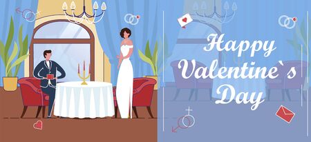February Valentines Day Greeting Banner or Flyer.のイラスト素材
