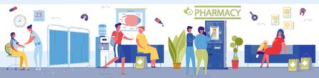Online Pharmacy with Maternity Supplements Banner.のイラスト素材