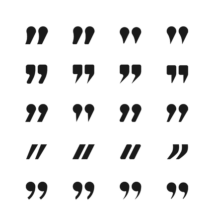 Quote icons. Quotation marks and quote signs vector setのイラスト素材