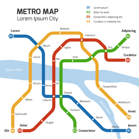 Metro subway map. Vector transportation concept. Plan map station metro and underground railway metro scheme illustrationのイラスト素材