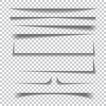 Transparent realistic paper shadow effects on checkered background. Vector illustrationのイラスト素材