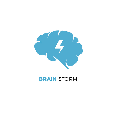 Brainstorming creative idea, smart cloud vector concept. Business brainstorming concept or brainstorming logo templateのイラスト素材