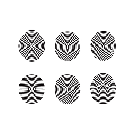 Fingerprint vector icons set. Pattern fingerprint for security, illustration set of fingerprint for identity personのイラスト素材