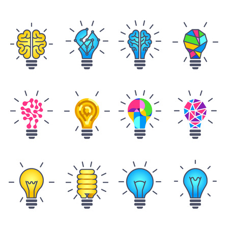 Light bulb idea, creative vector icons. Set of light bulb, illustration of power idea light bulbのイラスト素材