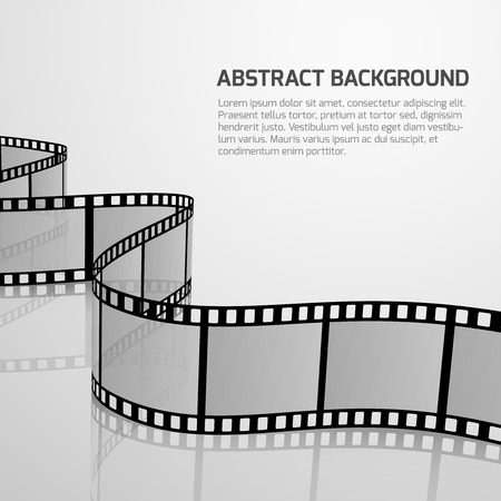 Vector cinema movie background with retro film strip roll. Negative film strip for cinema, illustration of concept banner fo cinematography and cinemaのイラスト素材