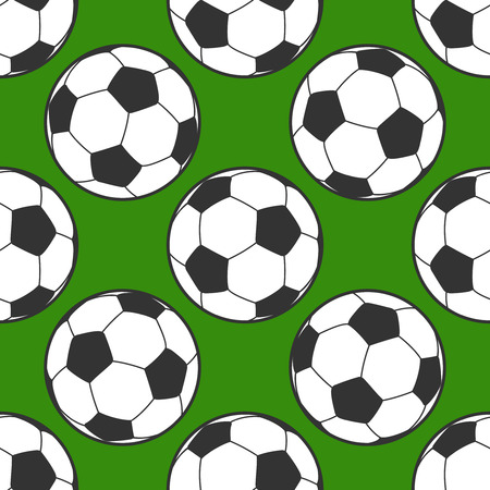 Soccer ball seamless background. Backdrop design with ball for game. Vector illustrationのイラスト素材