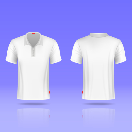 Mens white vector t-shirt realistic template. Illustration sport clothing for manのイラスト素材