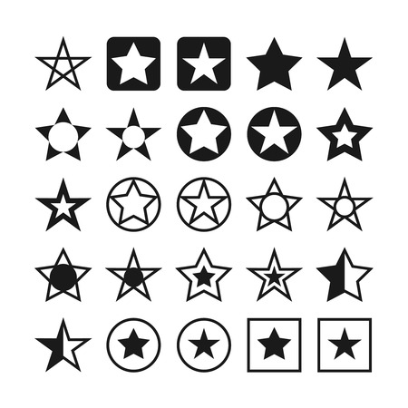 Star vector icons for rating and award, Mark quality for website illustrationのイラスト素材