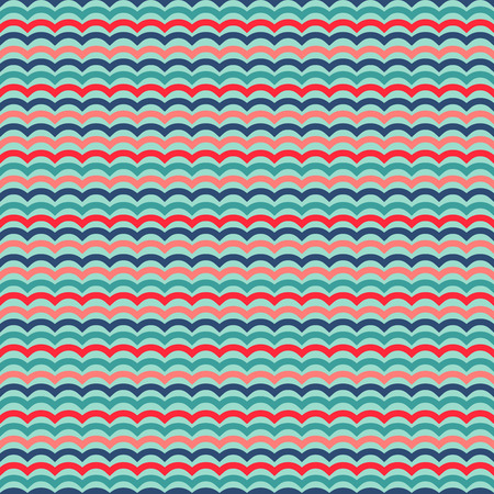 Waves seamless pattern in retro colors. Graphic art backdrop and color background. Vector illustrationのイラスト素材