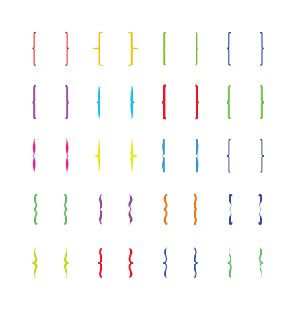 Multicolored curly brackets, braces vector icons. Typography sign for isolated text illustrationのイラスト素材