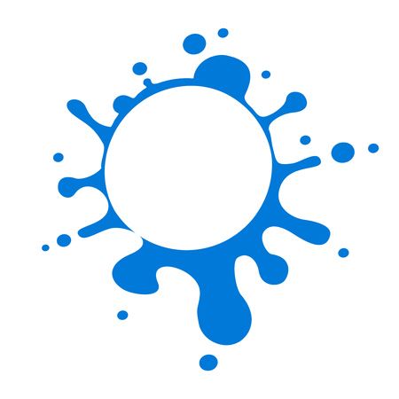 Blue vector water splash isolated over white. Liquid fresh droplet illustrationの写真素材