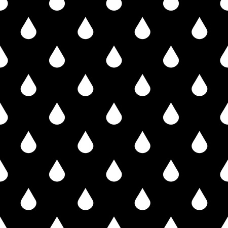 Black and white vector water drops seamless pattern. Illustration of rain artの写真素材