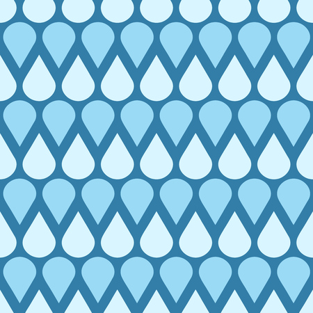 Blue vector falling water drops seamless pattern. Weather with raindrop illustrationの写真素材