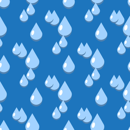 Blue vector water drops seamless pattern. Liquid dew clear illustrationのイラスト素材