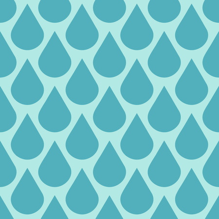 Teal vector water drops seamless background. Turquoise rain illustrationのイラスト素材
