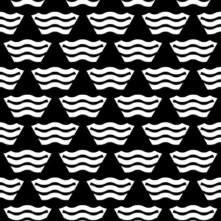 Vector abstract geometric seamless pattern in black and white. Decoration simple illustrationのイラスト素材