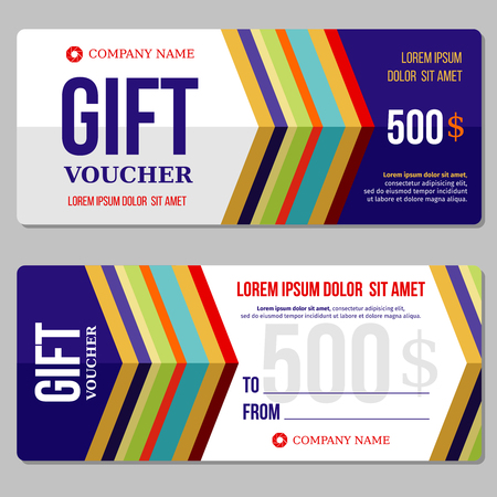 Gift discount voucher certificate vector template for birthday present illustrationのイラスト素材