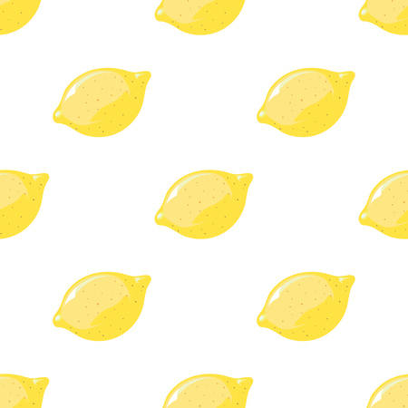 Vector bright lemon seamless pattern. Bright natural citrus food illustrationのイラスト素材