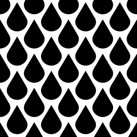 Vector falling water drops seamless background in black and white. Rain weather illustrationのイラスト素材