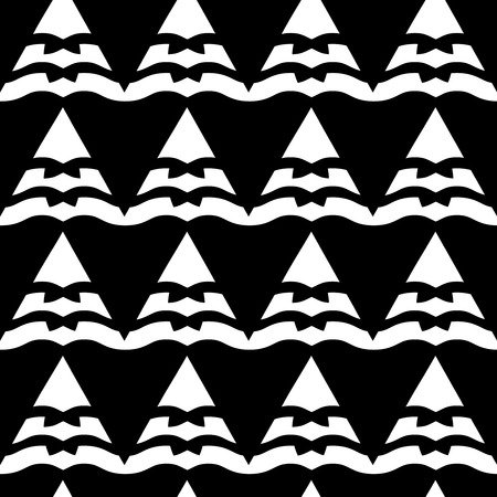 Vector abstract geometric seamless pattern in black and white. Simple background illustrationのイラスト素材