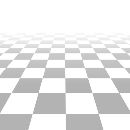 Floor with tiles, perspective grid vector. Background template with squares white and gray color illustrationのイラスト素材