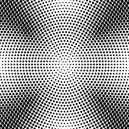 Abstract radial dotted halftone background vector. Pattern with black dots illustrationのイラスト素材