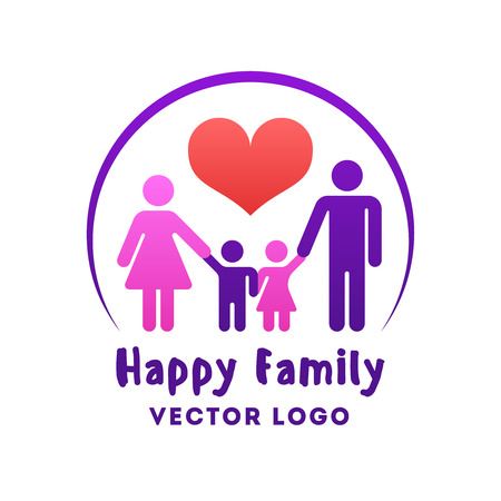 Happy family love vector . Mother father with daughter and son illustrationのイラスト素材