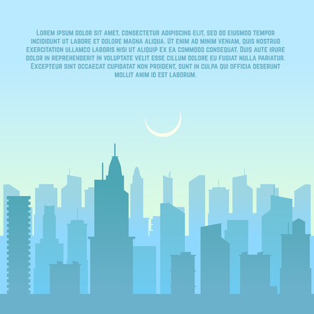 City skyline, urban cityscape vector illustration. Skyscraper building silhouette downtownのイラスト素材