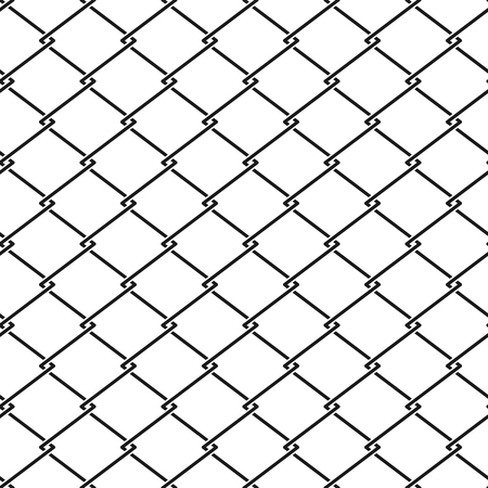 Vector fence steel netting seamless pattern. Metal cage background illustrationのイラスト素材