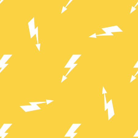 White lightnings yellow seamless pattern background. Vector illustrationのイラスト素材