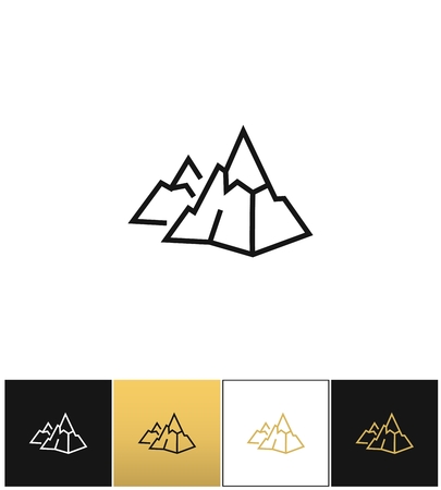 Rock or mountain stone linear vector icon.のイラスト素材