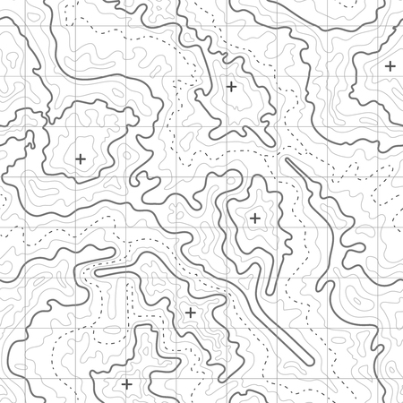 Topographic map vector background with mountain texture and grid. Topography map for travel, relief map diagram illustrationのイラスト素材