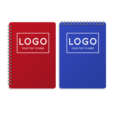 Realistic vector office notebook, diary illustration. Notebook for business or school, template of diary notebookのイラスト素材