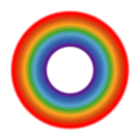 Vector circle rainbow white background. Color round symbol bright illustrationのイラスト素材