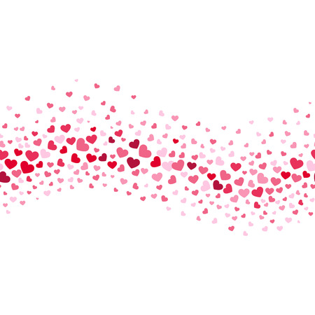 Glamour wedding and valentines abstract vector background with heart confetti wave or flowのイラスト素材