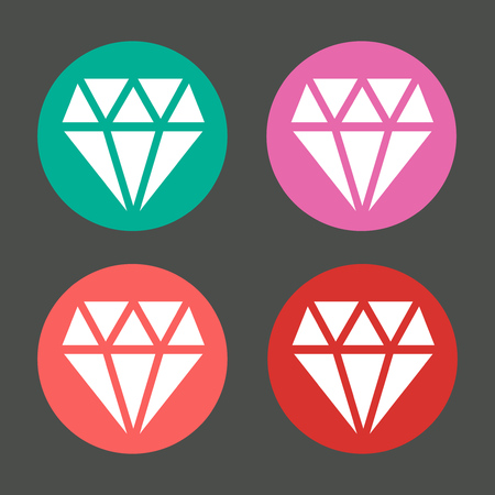 Vector diamond in colorful circles icons set. Template of shape gem illustrationのイラスト素材