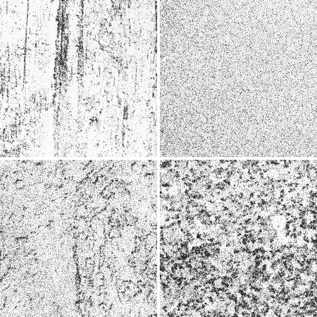 Vintage ink splatter grunge distressed vector textures set. Dirty abstract texture, illustration of distress rough scratch textureのイラスト素材