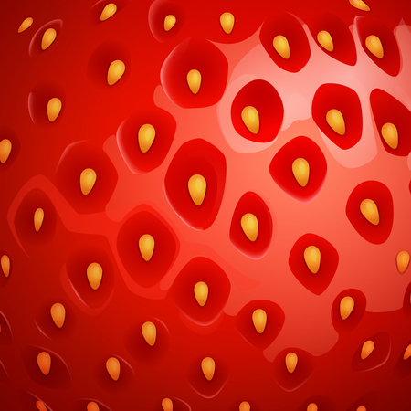 Vector close up strawberry background. Natural fruit texture. Strawberry red texture, illustration of closeup organic berryのイラスト素材