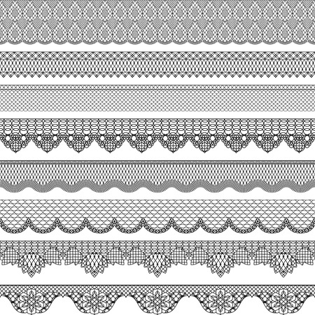 Vintage seamless border with lace texture. Vintage pattern decoration fashion illustrationのイラスト素材
