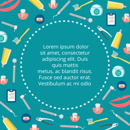 Dental Service Banner Design Colorful Stomatology Poster