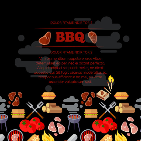 BBQ party poster.のイラスト素材