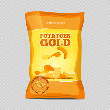 Crisp potato chips snacks isolated on transparent background.のイラスト素材