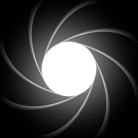 Secret agent gun barrel inside. Super agent theme vector backgroundのイラスト素材