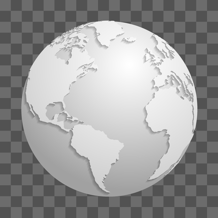 Origami white paper world globe vector illustrationのイラスト素材