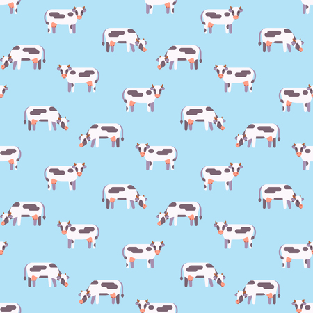 Farm animal cow seamless patternのイラスト素材