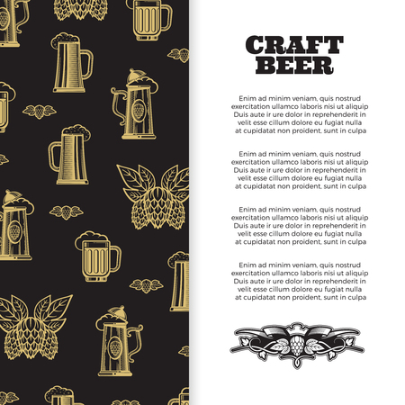 Craft beer poster with banner designのイラスト素材